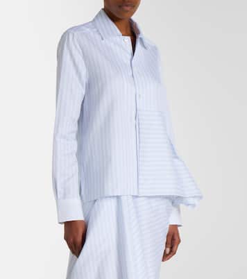 Striped asymmetric cotton poplin shirt | JW Anderson