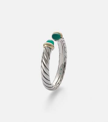 Anillo Petite Cable de plata de ley (925) con ónice | David Yurman