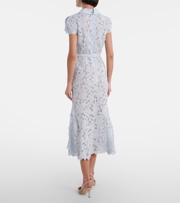 Floral guipure lace midi dress | Self-Portrait