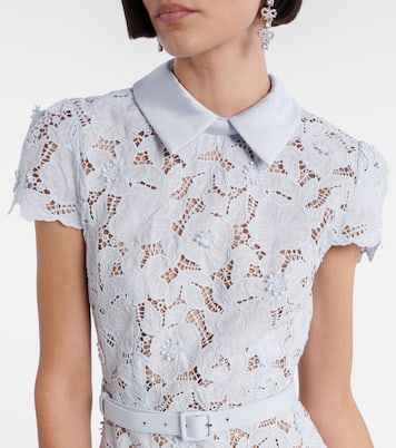 Floral guipure lace midi dress | Self-Portrait