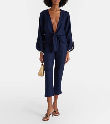 Linen-blend capri pants | Adriana Degreas