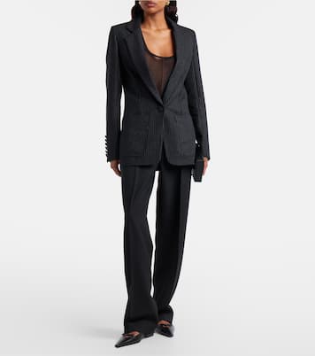 Pinstripe wool-blend blazer | Nina Ricci