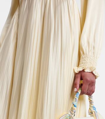 Lace-trimmed satin midi dress | Self-Portrait