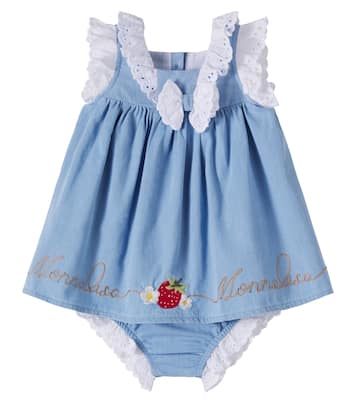 Bébé – Ensemble robe et culotte bloomer en coton | Monnalisa