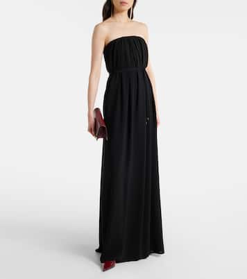 Elegante Sax crêpe strapless gown | Max Mara