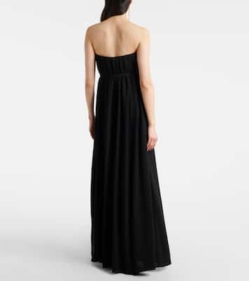 Elegante Sax crêpe strapless gown | Max Mara