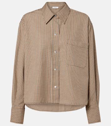 Checked cotton-blend shirt | Vince