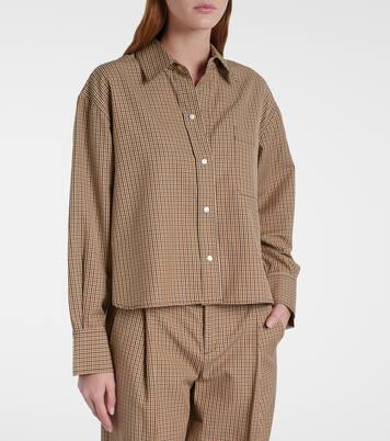 Checked cotton-blend shirt | Vince