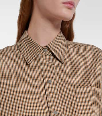 Checked cotton-blend shirt | Vince