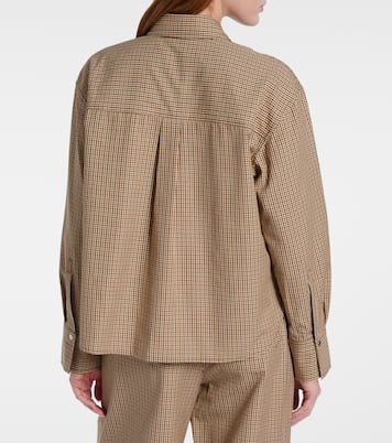 Checked cotton-blend shirt | Vince