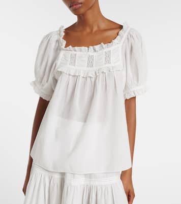 Frances lace-trimmed cotton-blend top | Dôen