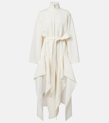 أفرول من البوبلين بتفاصيل كشكشة وحزام للخصر | Alaïa