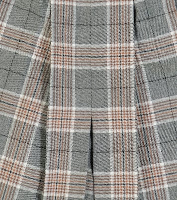 Jupe-short en coton et cachemire à carreaux | Paade Mode