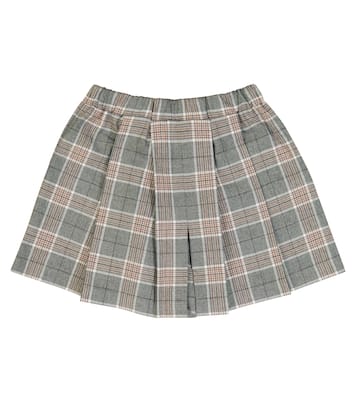 Jupe-short en coton et cachemire à carreaux | Paade Mode