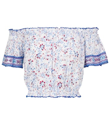 Bedruckte Off-Shoulder-Bluse Camilla | Poupette St Barth