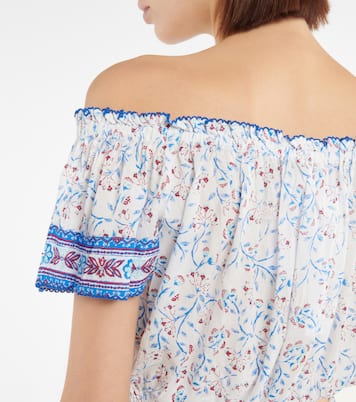 Bedruckte Off-Shoulder-Bluse Camilla | Poupette St Barth