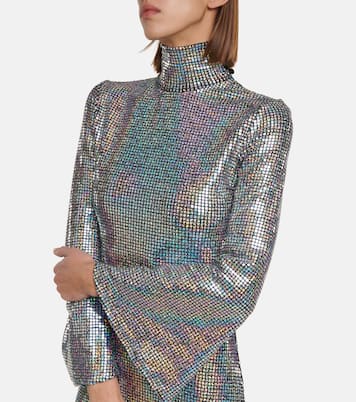 Amaliya iridescent mockneck midi dress | Dodo Bar Or