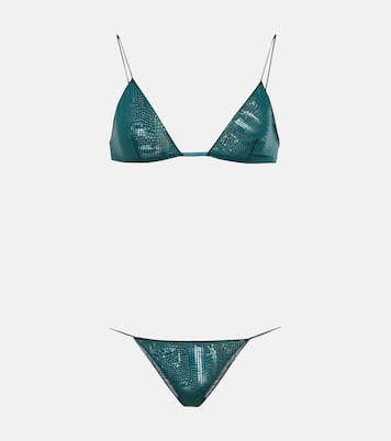 Lamé triangle bra and briefs set | Oséree