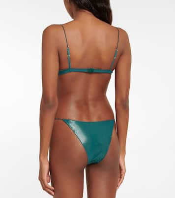 Lamé triangle bra and briefs set | Oséree
