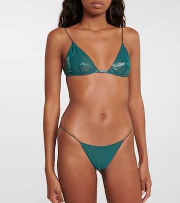 Lamé triangle bra and briefs set | Oséree
