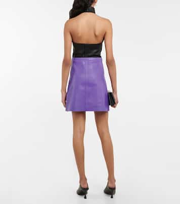 Minigonna Lucie a vita alta in pelle | Stouls