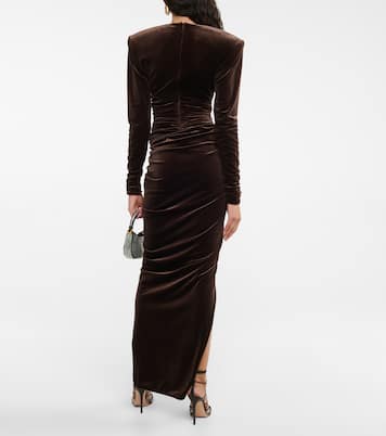 Vestido largo de terciopelo fruncido | Alexandre Vauthier