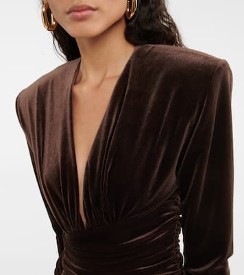 Vestido largo de terciopelo fruncido | Alexandre Vauthier