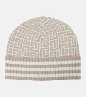 Monogram wool-blend beanie | Balmain