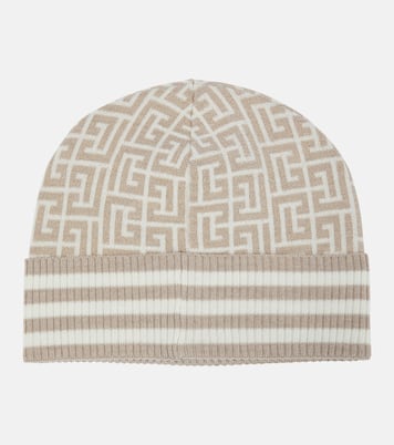 Monogram wool-blend beanie | Balmain