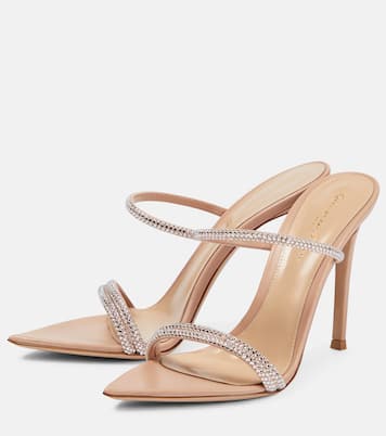 Mules de piel con adornos | Gianvito Rossi