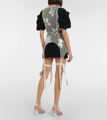 Sequined zip-up tulle top | Simone Rocha