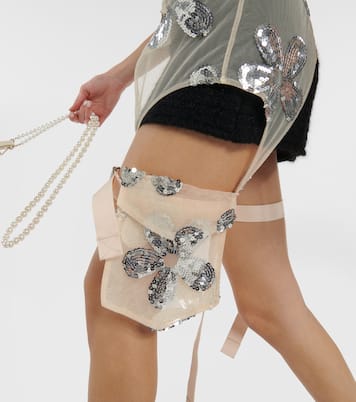 Sequined zip-up tulle top | Simone Rocha