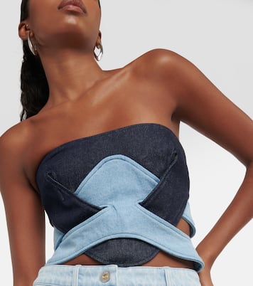 Strapless denim corset top | Dion Lee