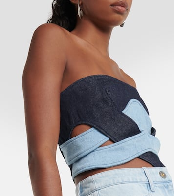 Strapless denim corset top | Dion Lee
