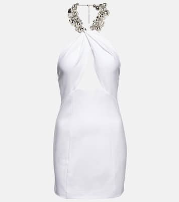 Embellished halterneck jersey minidress | Area