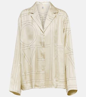 Logo-embroidered silk shirt | Toteme