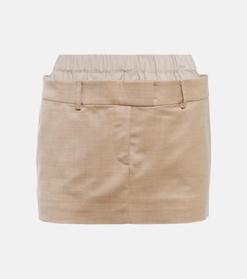 Layered wool-blend miniskirt | Aya Muse