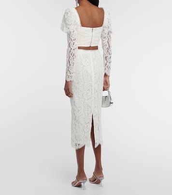 Embellished corded lace crop top | Self-Portrait