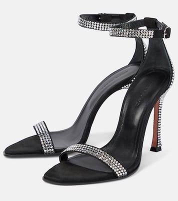 Sandali Kim in suede con cristalli | Amina Muaddi