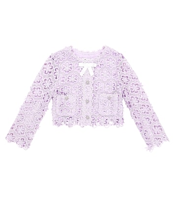 Embellished guipure lace cardigan | Self-Portrait Kids