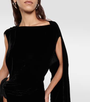 One-shoulder velvet gown | Rick Owens