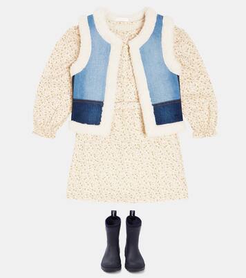Gilet in denim e pile | Chloé Kids