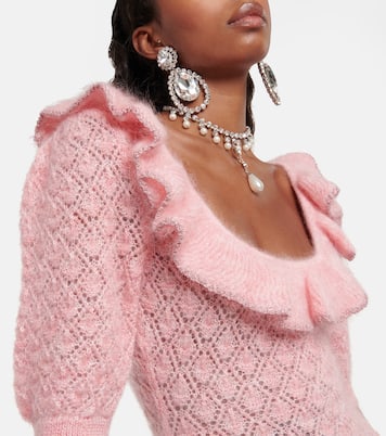 Embroidered mohair-blend minidress | Alessandra Rich