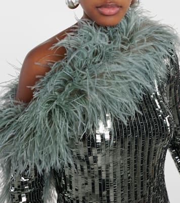 Robe Garbo Disco mit Pailletten und Federn | Taller Marmo
