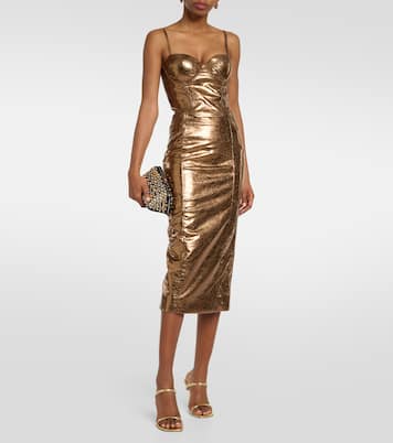 Metallic faux leather bustier | Rotate