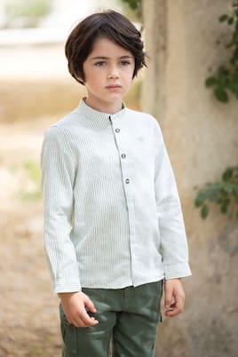 Striped cotton and linen shirt | Tartine et Chocolat