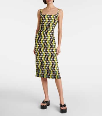 Vestido midi de crepé estampado | Dries Van Noten