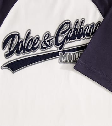 T-shirt in jersey di cotone con logo | Dolce&Gabbana Kids