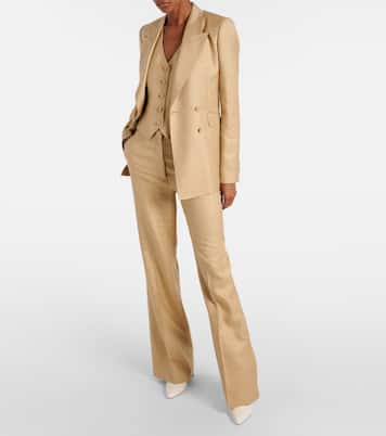 Pantaloni flared in lana, seta e lino | Gabriela Hearst