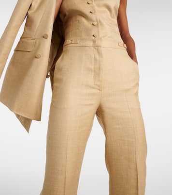Pantaloni flared in lana, seta e lino | Gabriela Hearst